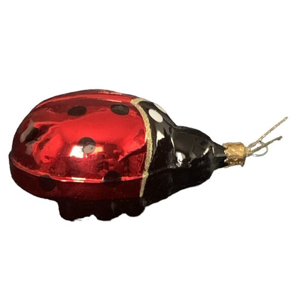 Kurt Adler Ladybug of Love Blown Glass VTG Christmas Collectible Ornament 110G - Picture 5 of 6